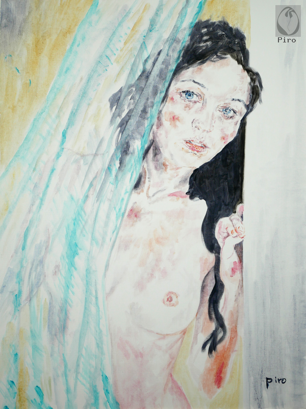 oil on paper - olio su carta di Piro